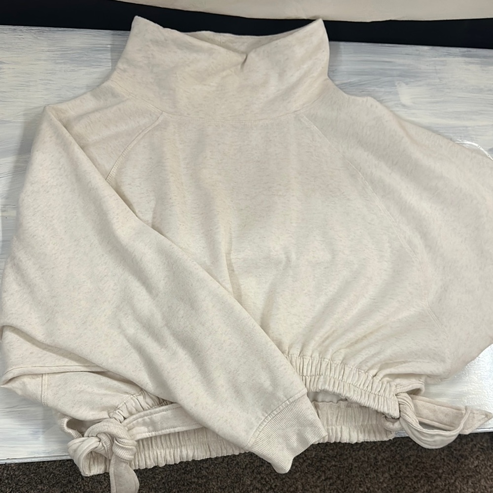 Anthropolgie Daily Practice Mockneck in Oat